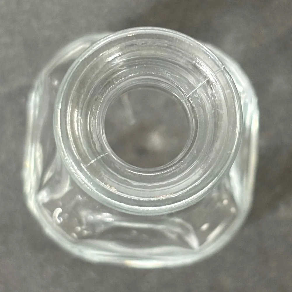 Vintage Mini Clear Glass Bottle/Bud Vase Pinch Thumbprint Bottle 3.5 Mexico Made